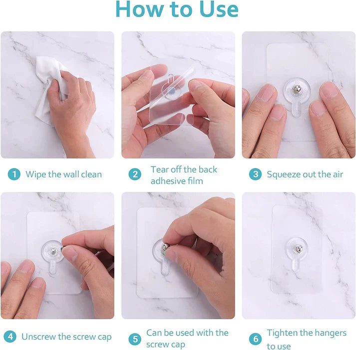 Reusable Adhesive Wall Hooks 40 PCS