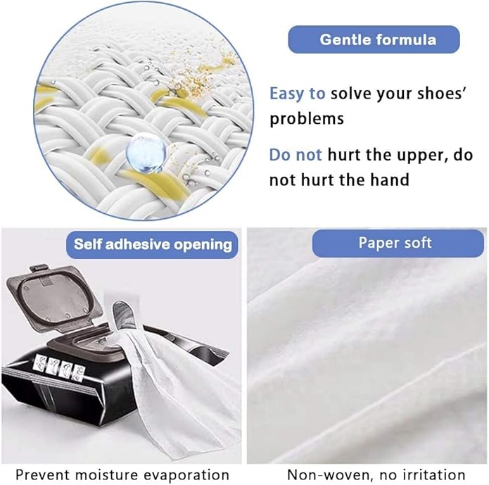 Natural Sneaker & Shoe Cleaner Wipes - 1 Packs of 80