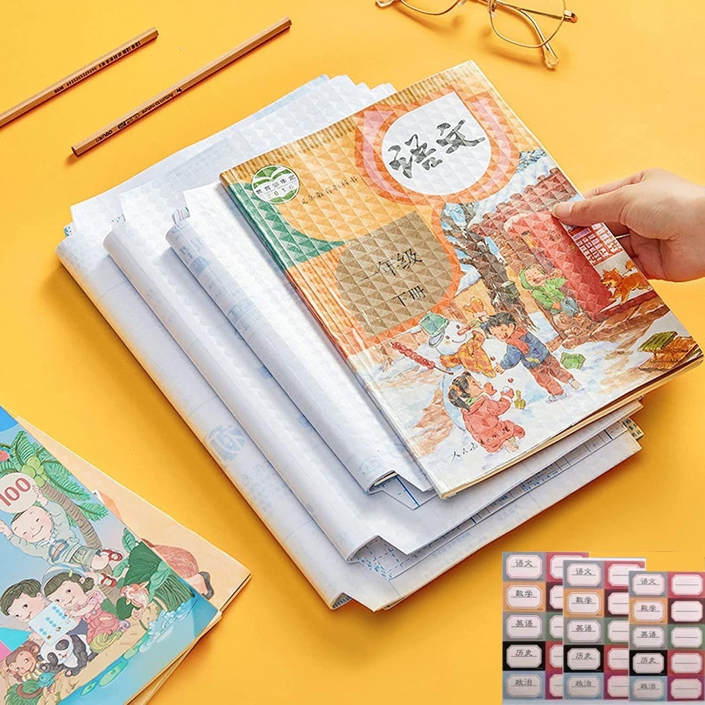 Self-adhesive transparent protective book cover (Pack of 30)