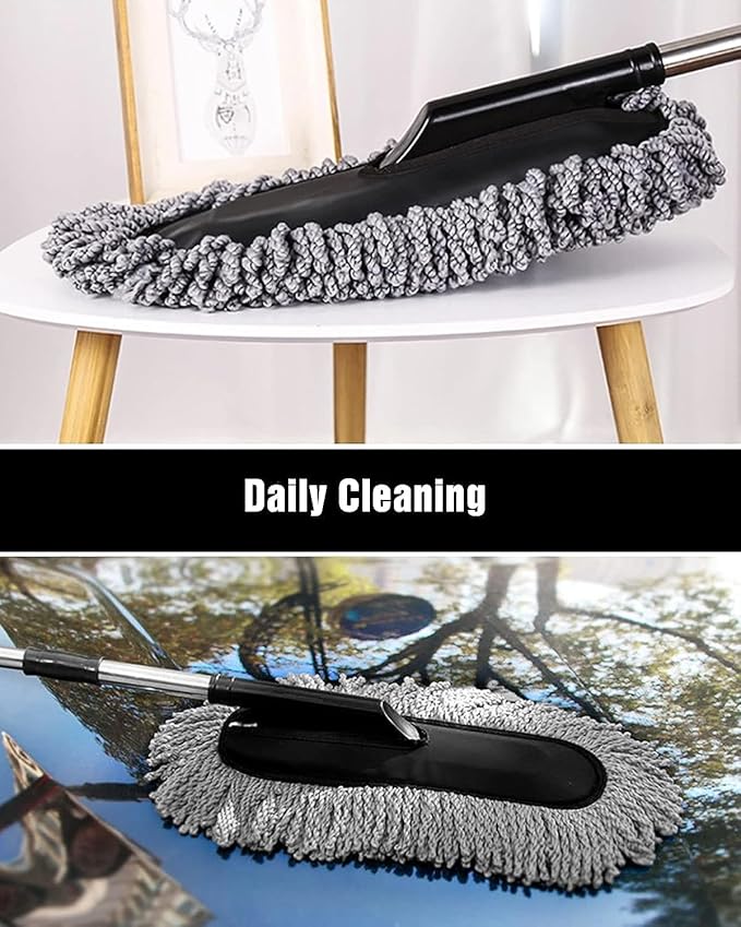 Car Duster โ Extendable Long Handle Microfiber Exterior Scratch-Free Car Cleaning Tool
