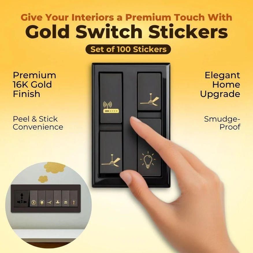3D Switch Stickers Gold Switch Stickers