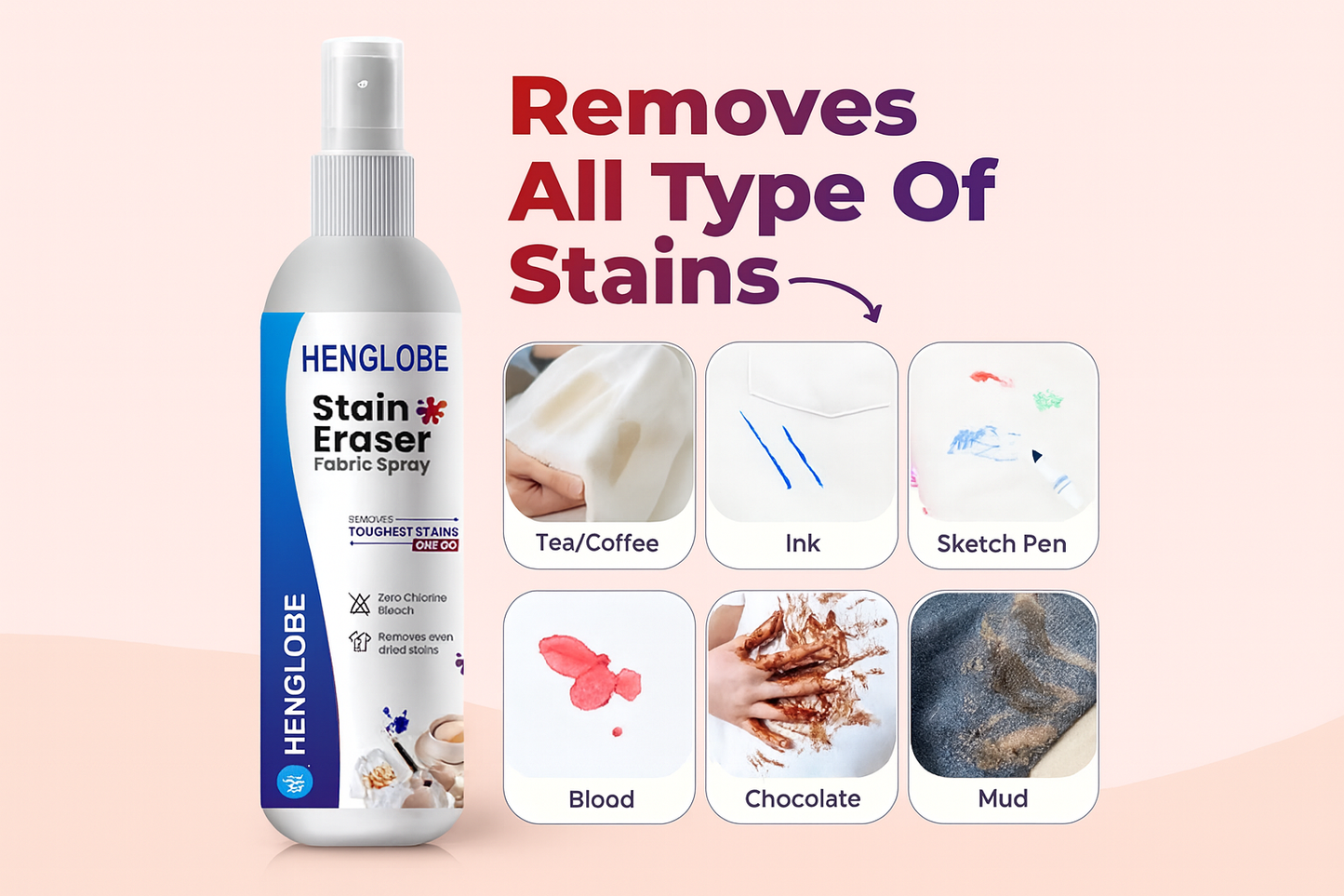 Instant Stain Remover Fabric Spray (Pack Of 2)