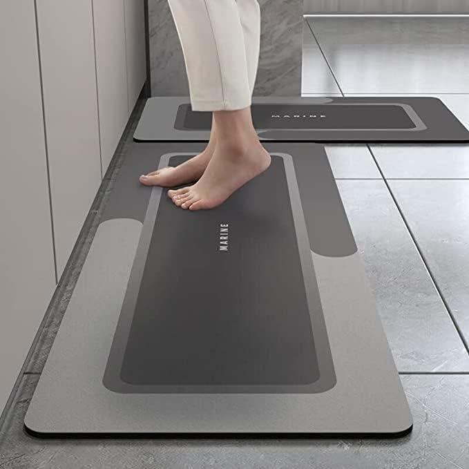 2 Pcs Kitchen Mat Anti Fatigue Kitchen Rug Non Slip Kitchen Mats for Floor Cushioned Kitchen Rugs & Mats Waterproof Comfort Standing Mat Runner for Kitchen,Home Office,Sink,Laundry(Line MAT) Rubber