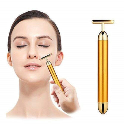 24K Gold Energy Beauty Bar Electric Vibration Facial Massager