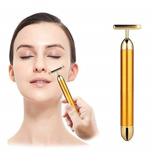 24K Gold Energy Beauty Bar Electric Vibration Facial Massager