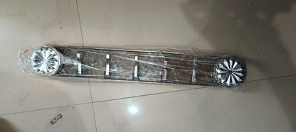 Plastic Wall Hook Rack 5 Chrome Hooks with Floral End Caps