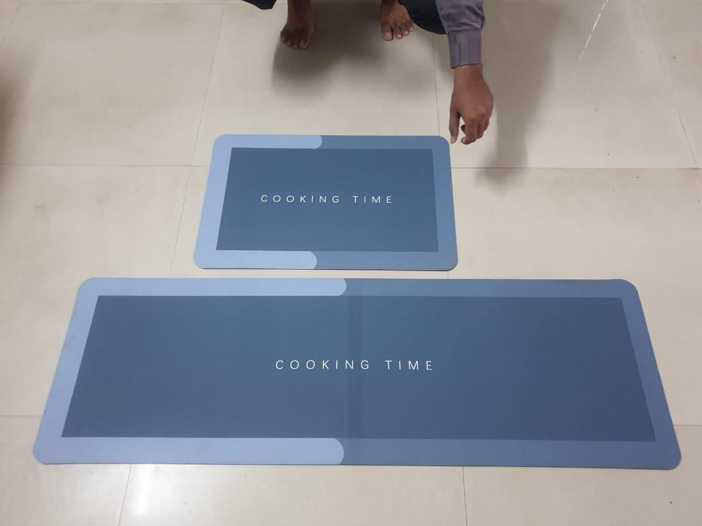 2 Pcs Kitchen Mat Anti Fatigue Kitchen Rug Non Slip Kitchen Mats for Floor Cushioned Kitchen Rugs & Mats Waterproof Comfort Standing Mat Runner for Kitchen,Home Office,Sink,Laundry(Line MAT) Rubber