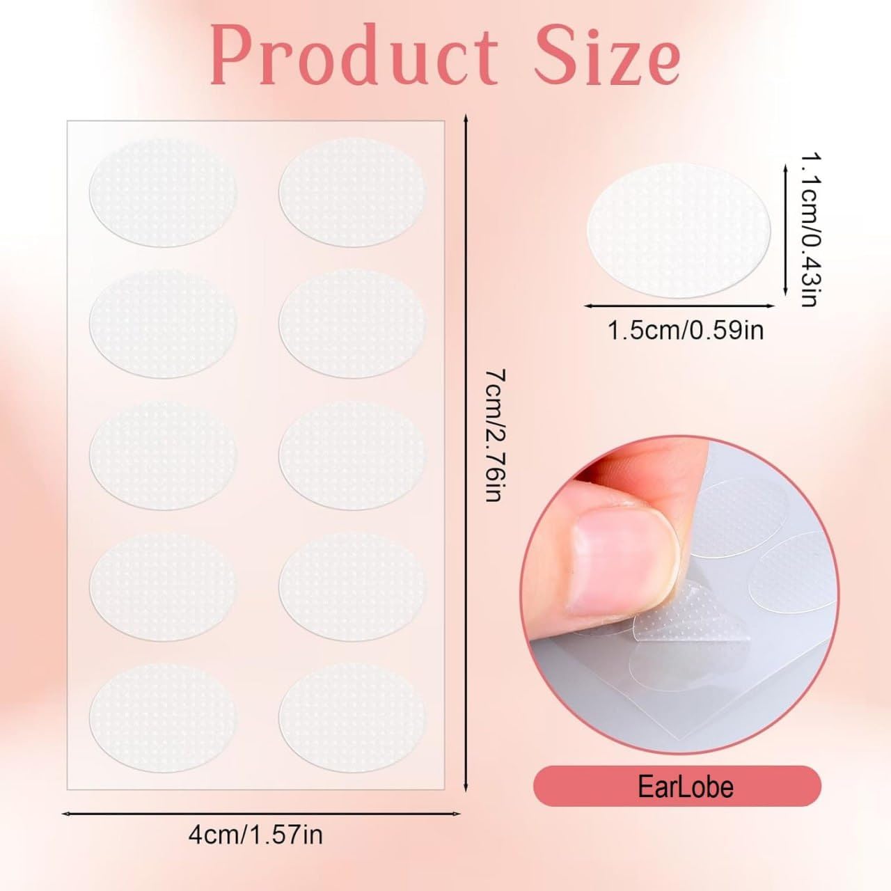 Invisible Ear Lobe Support Patches for Heavy Earrings | Transparent Earring Lift Stickers