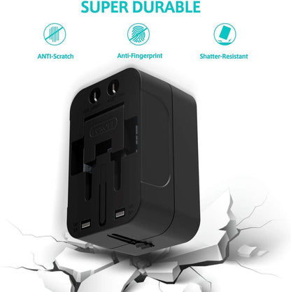 Universal Travel Adapter, International All in One Worldwide Travel Adapter and Wall Charger