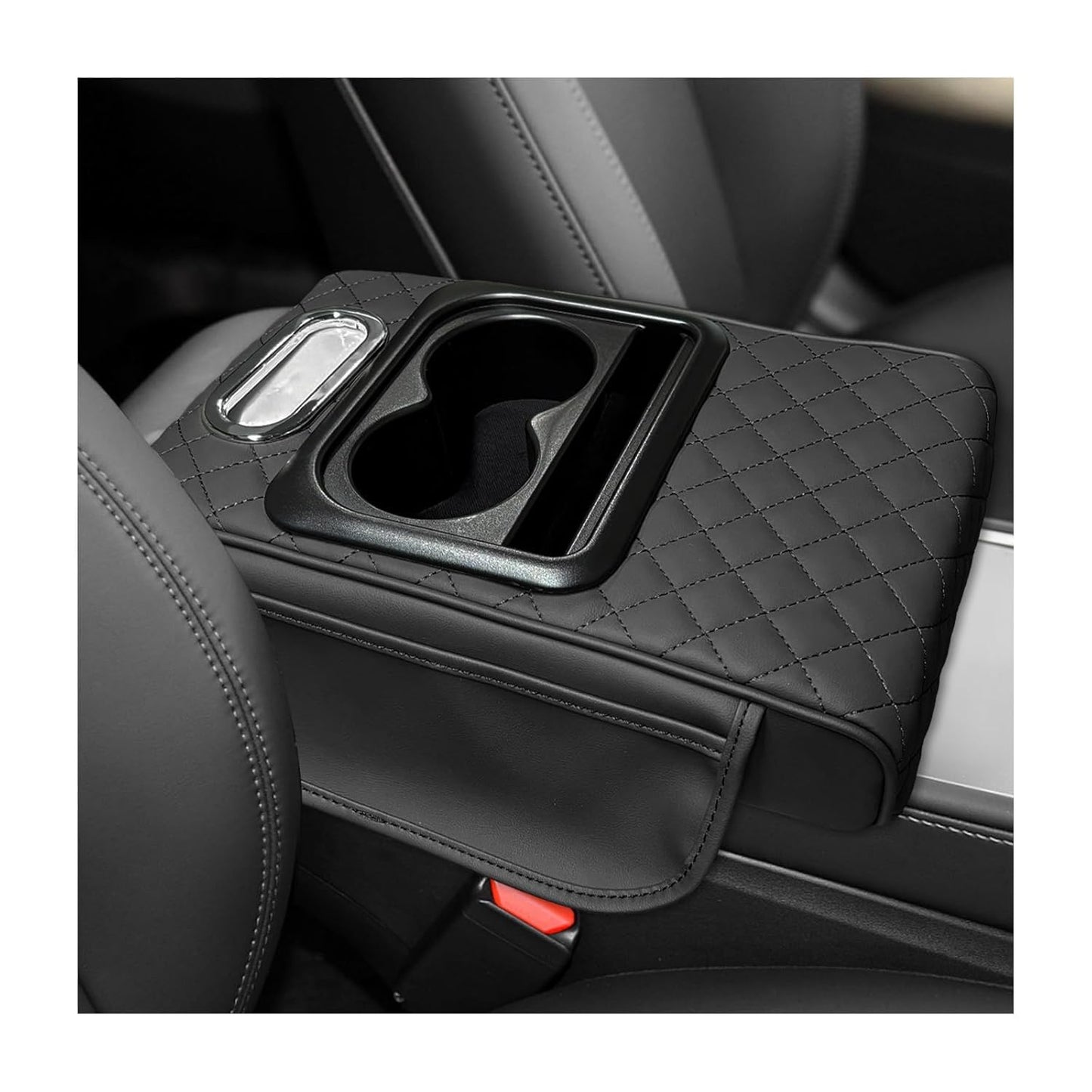 5-in-1 Car Arm Rest Cushion with Cup Holder Premium Cushion Organizer