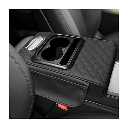 5-in-1 Car Arm Rest Cushion with Cup Holder Premium Cushion Organizer