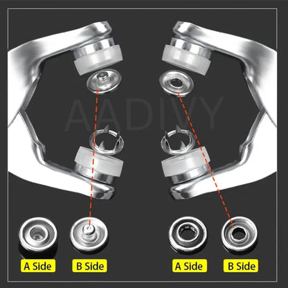 100PCS Metal Snap Buttons Kit with Hand Press Pliers