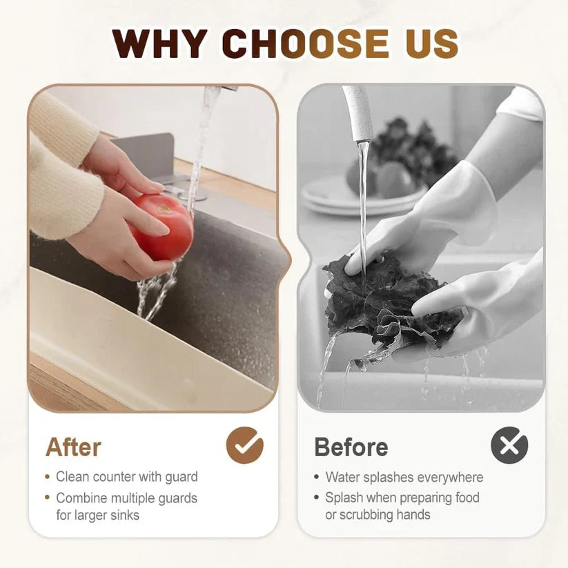 SplashShield™ – Sink Splash Guard | Flexible Silicone | Keeps Counters Dry & Clean 🔥BUY 1 GET 1 FREE🔥