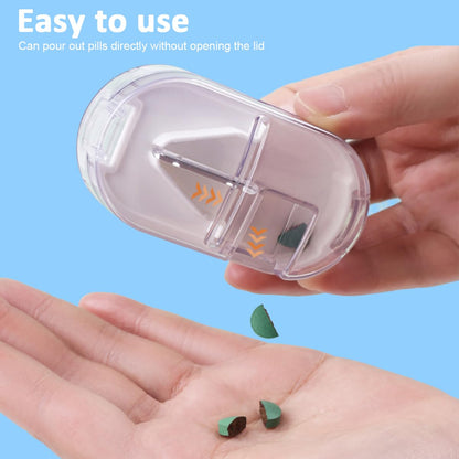Portable Pill Box with Tablet Cutter