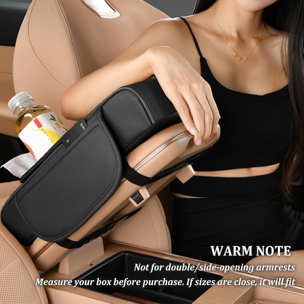 5-in-1 Car Arm Rest Cushion with Cup Holder Premium Cushion Organizer