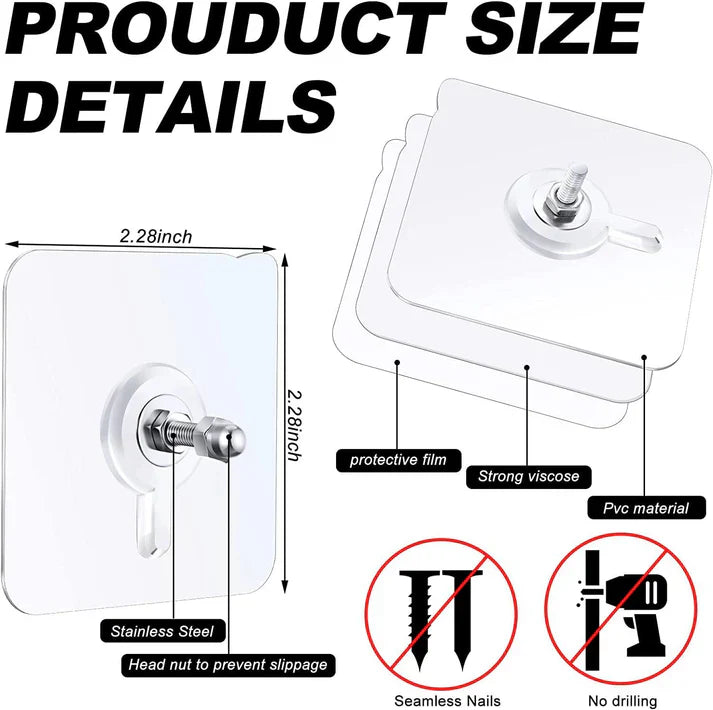 Reusable Adhesive Wall Hooks 40 PCS