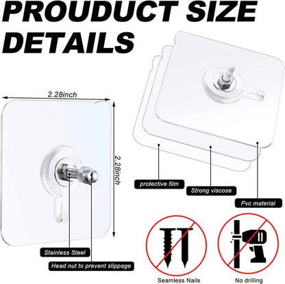 Reusable Adhesive Wall Hooks 40 PCS