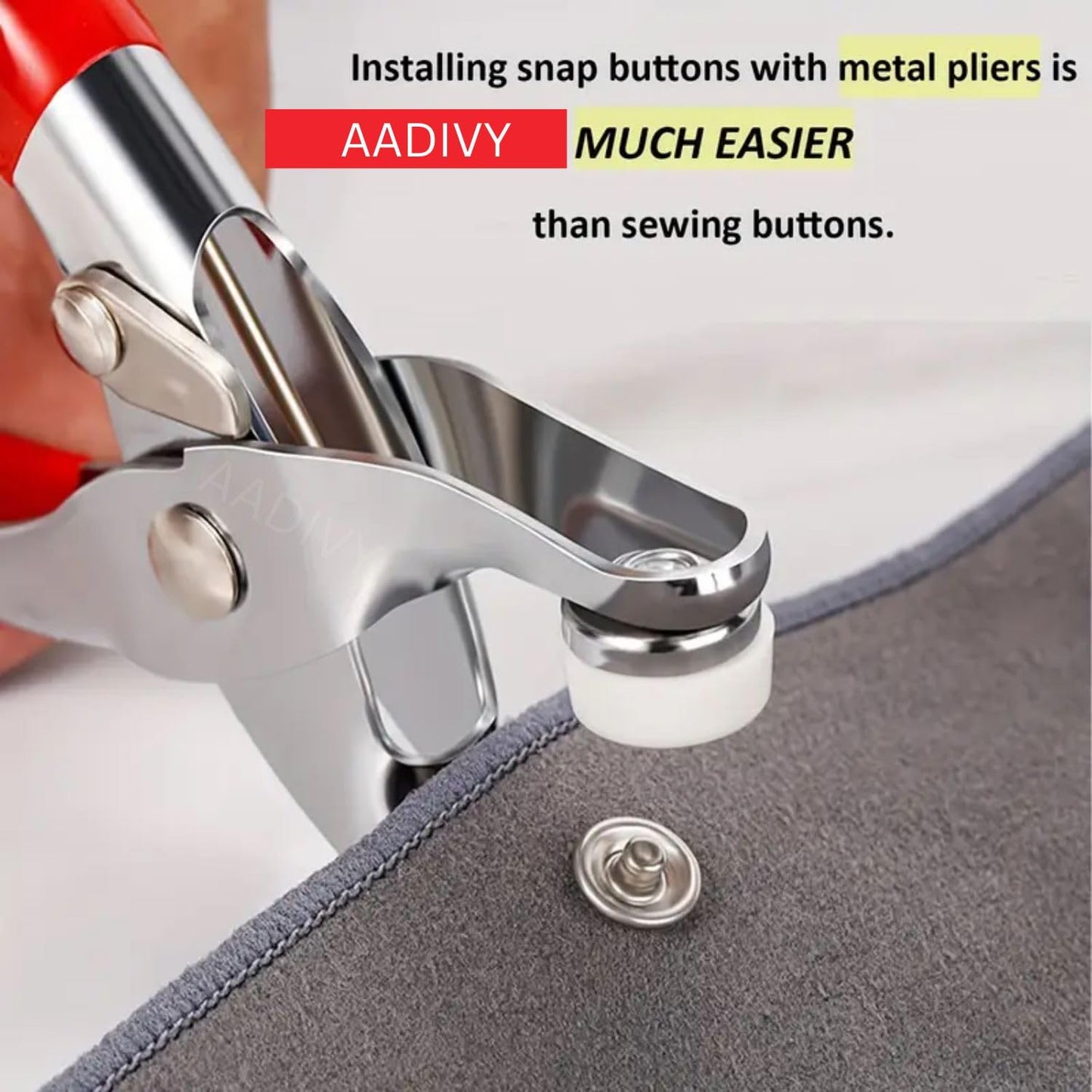 100PCS Metal Snap Buttons Kit with Hand Press Pliers