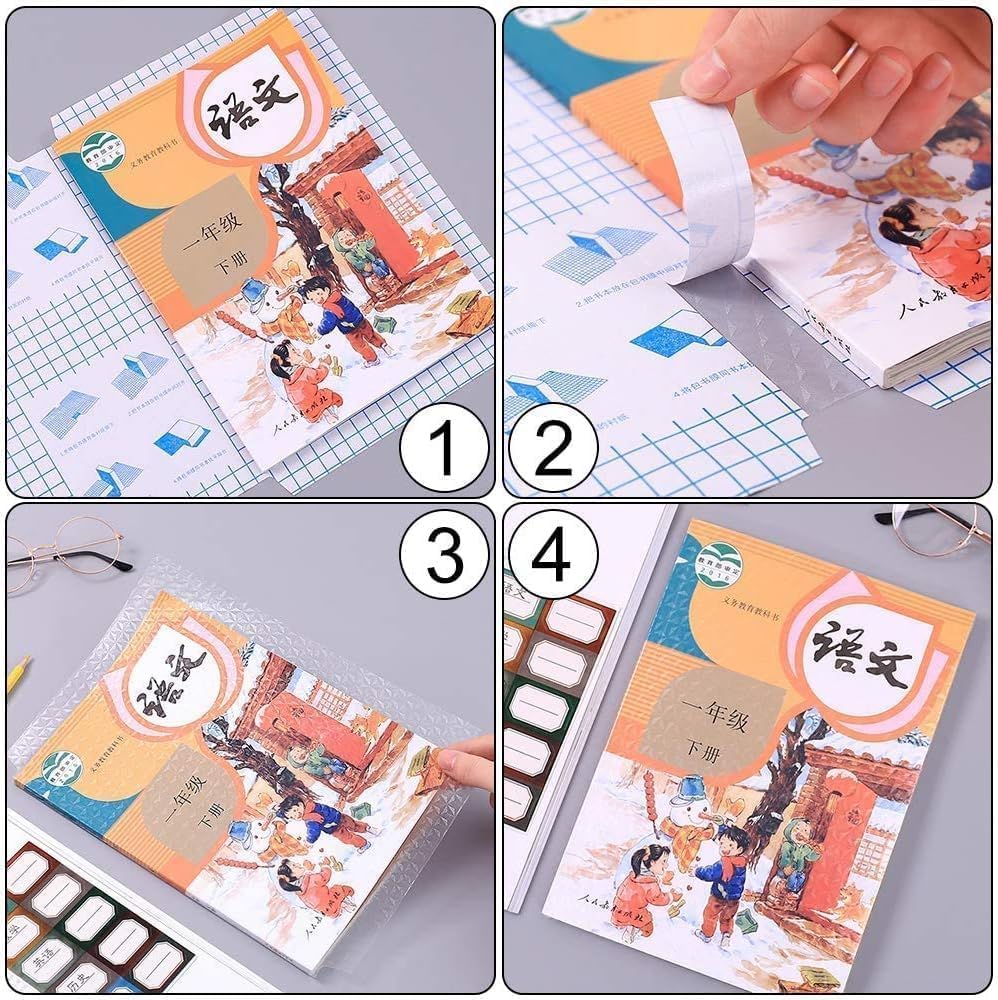 Self-adhesive transparent protective book cover (Pack of 30)