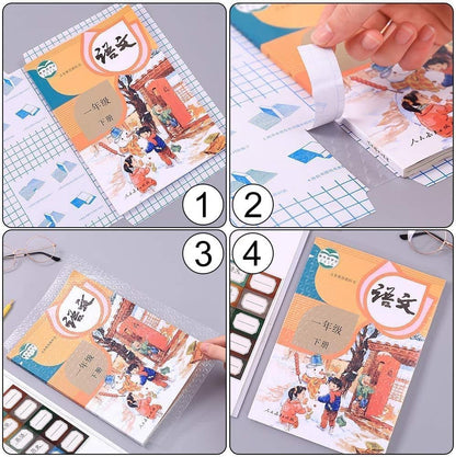 Self-adhesive transparent protective book cover (Pack of 30)