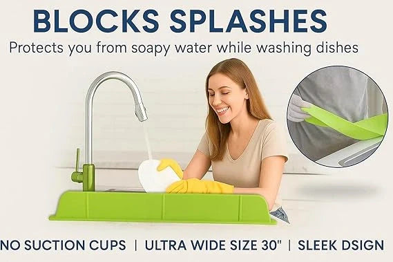 SplashShield™ – Sink Splash Guard | Flexible Silicone | Keeps Counters Dry & Clean 🔥BUY 1 GET 1 FREE🔥