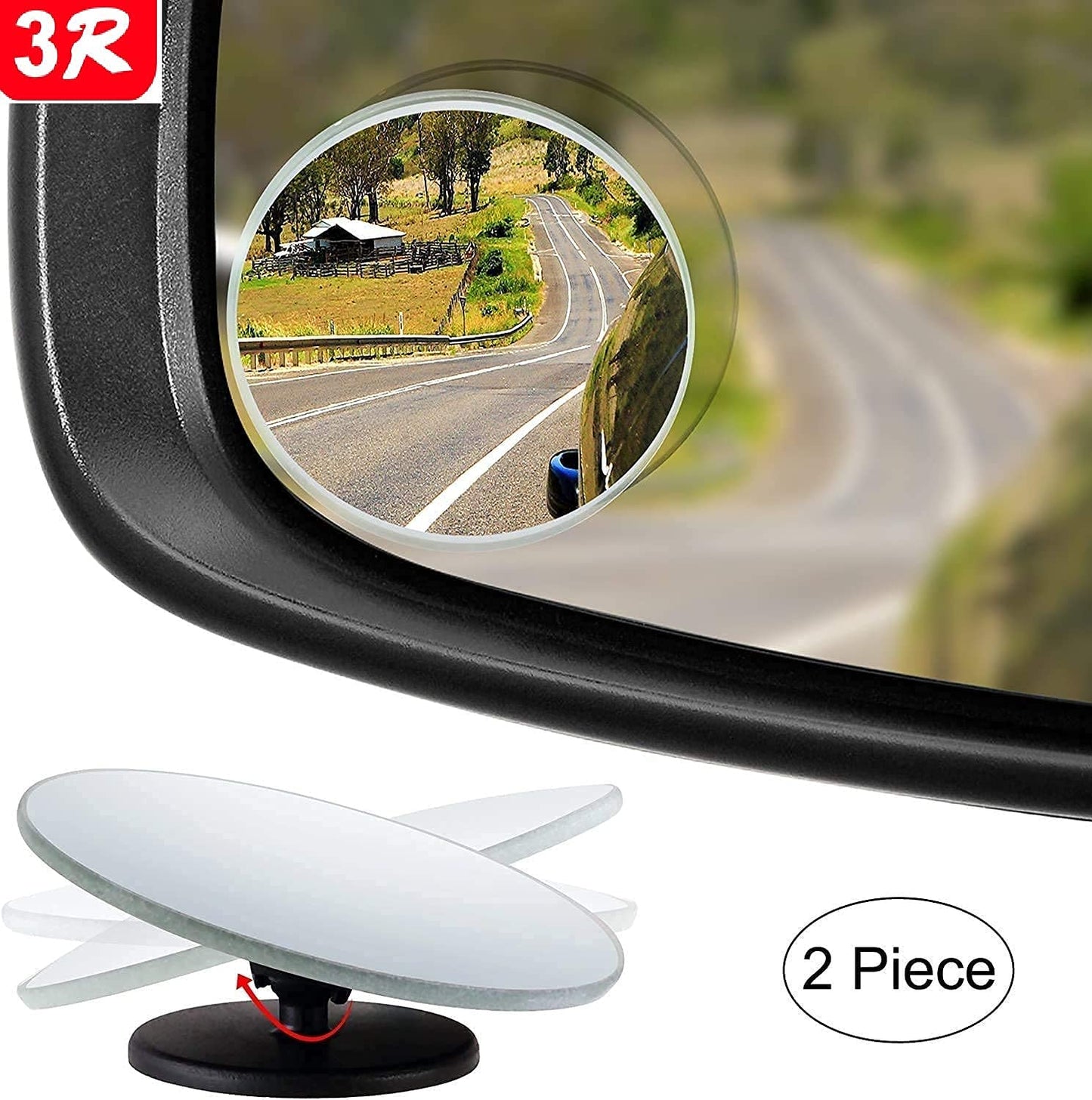 2 Pcs 360° Blind Spot Mirror - Drive Safer, Smarter & Stress - Free
