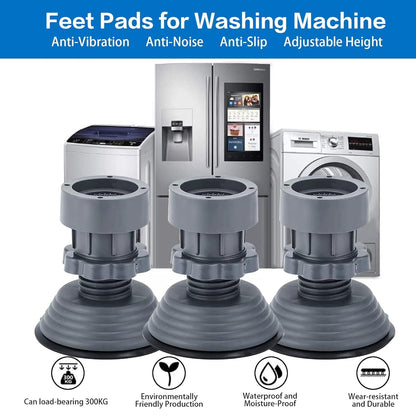 Washing Machine Vibration Pads, Floor Trays, Refrigerator Stand (4 Pcs Set)