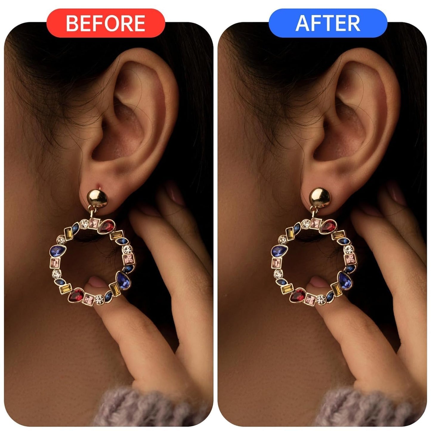 Invisible Ear Lobe Support Patches for Heavy Earrings | Transparent Earring Lift Stickers