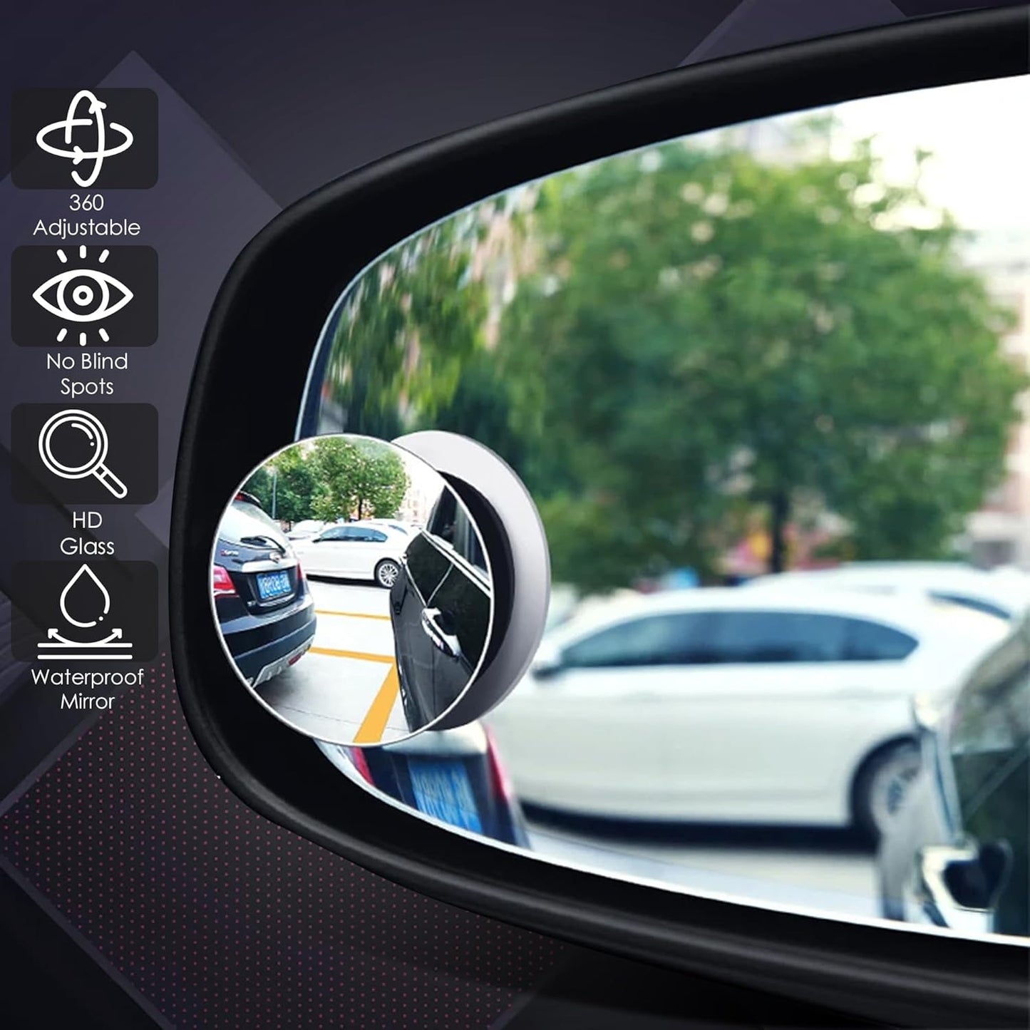 2 Pcs 360° Blind Spot Mirror - Drive Safer, Smarter & Stress - Free