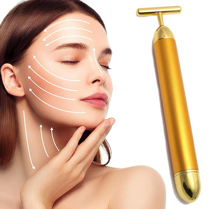 24K Gold Energy Beauty Bar Electric Vibration Facial Massager