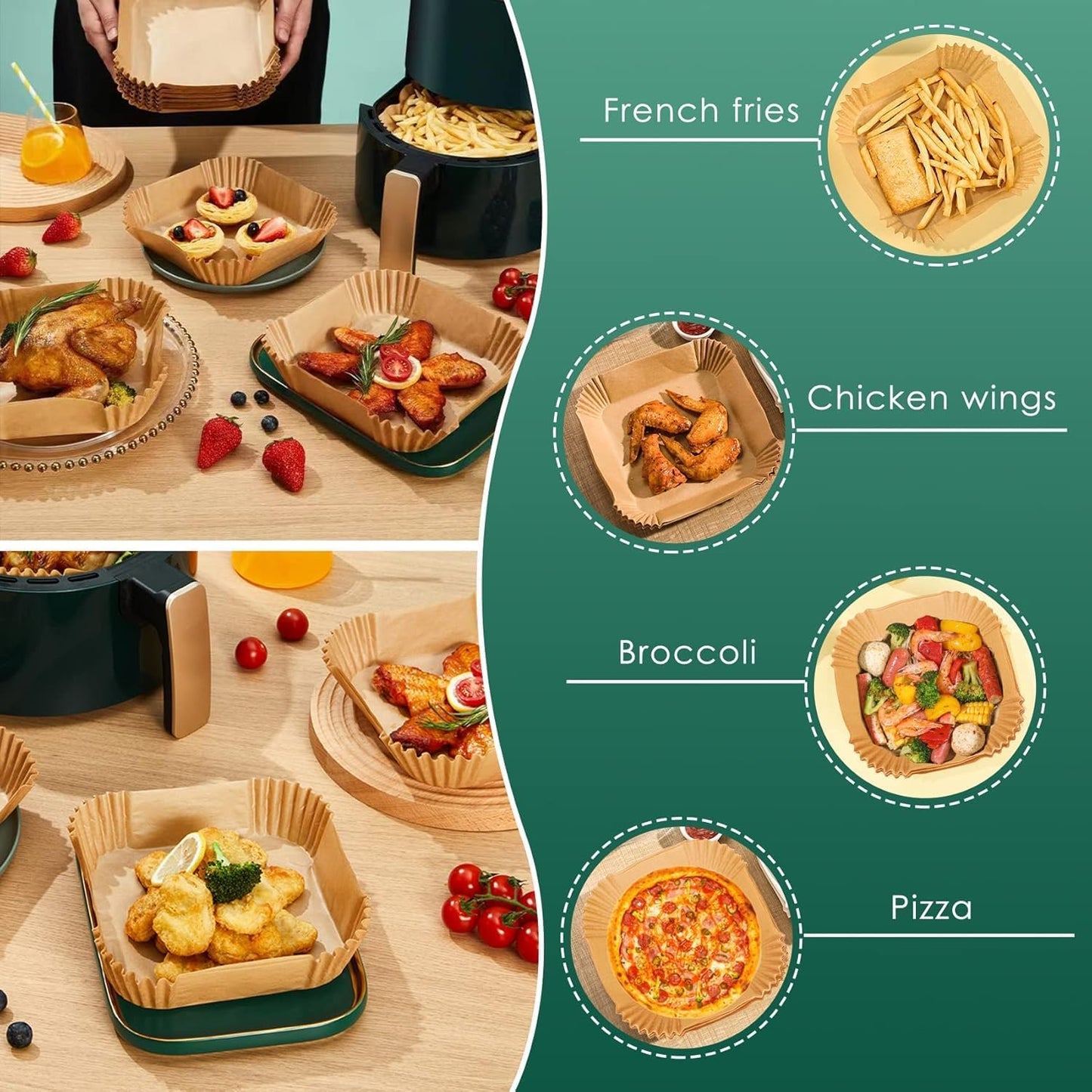 100 PCS Air Fryer Paper Sheets