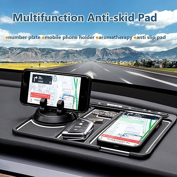 Anti-Slip Car Dashboard Mat with Mobile Stand
