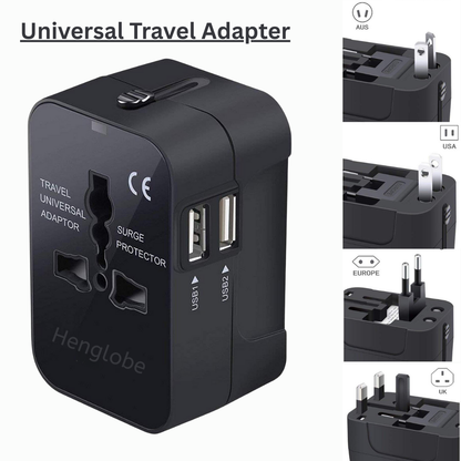 Universal Travel Adapter, International All in One Worldwide Travel Adapter and Wall Charger