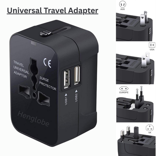 Universal Travel Adapter, International All in One Worldwide Travel Adapter and Wall Charger