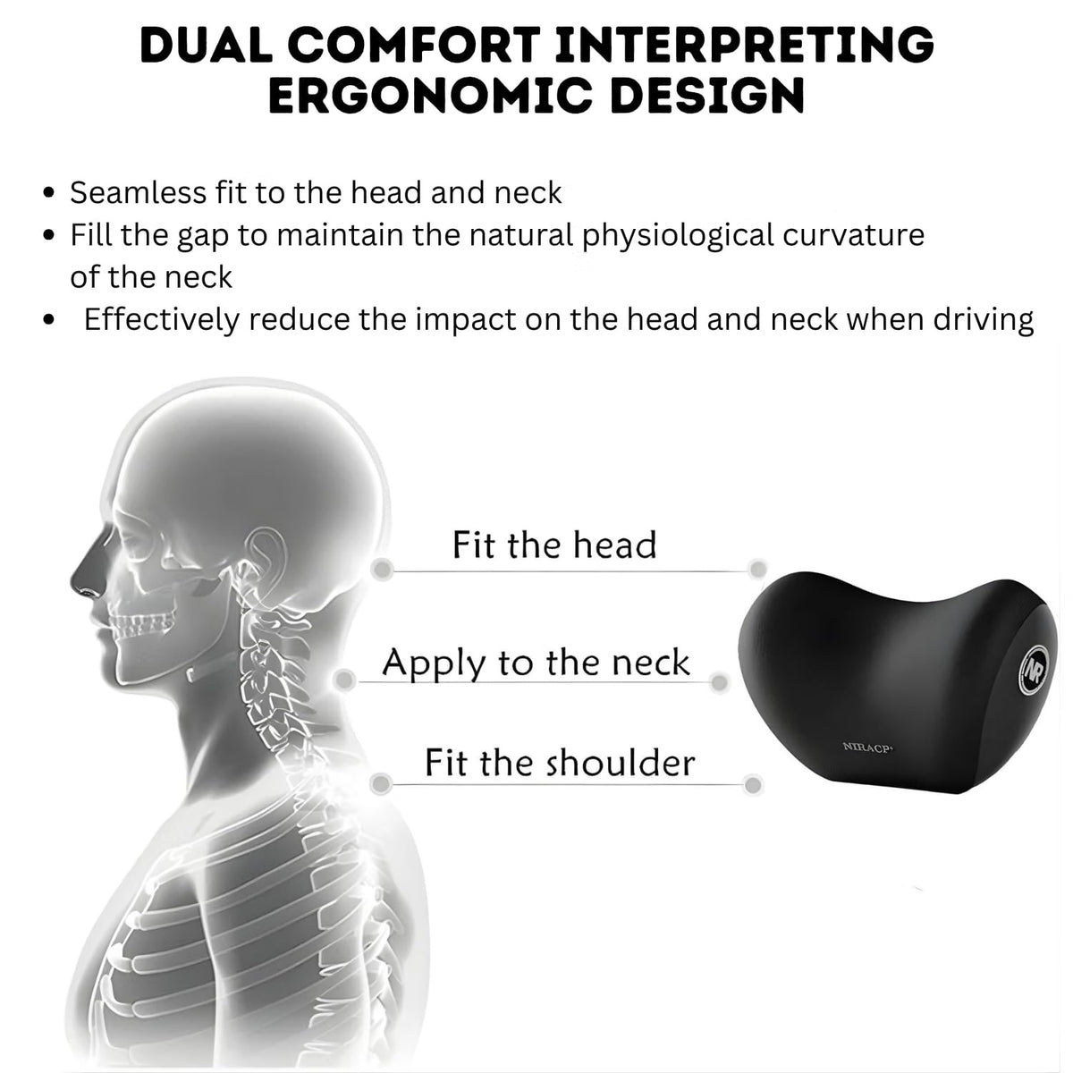 Multipurpose Car Neck Pillow Headrest Memory Foam Cushion